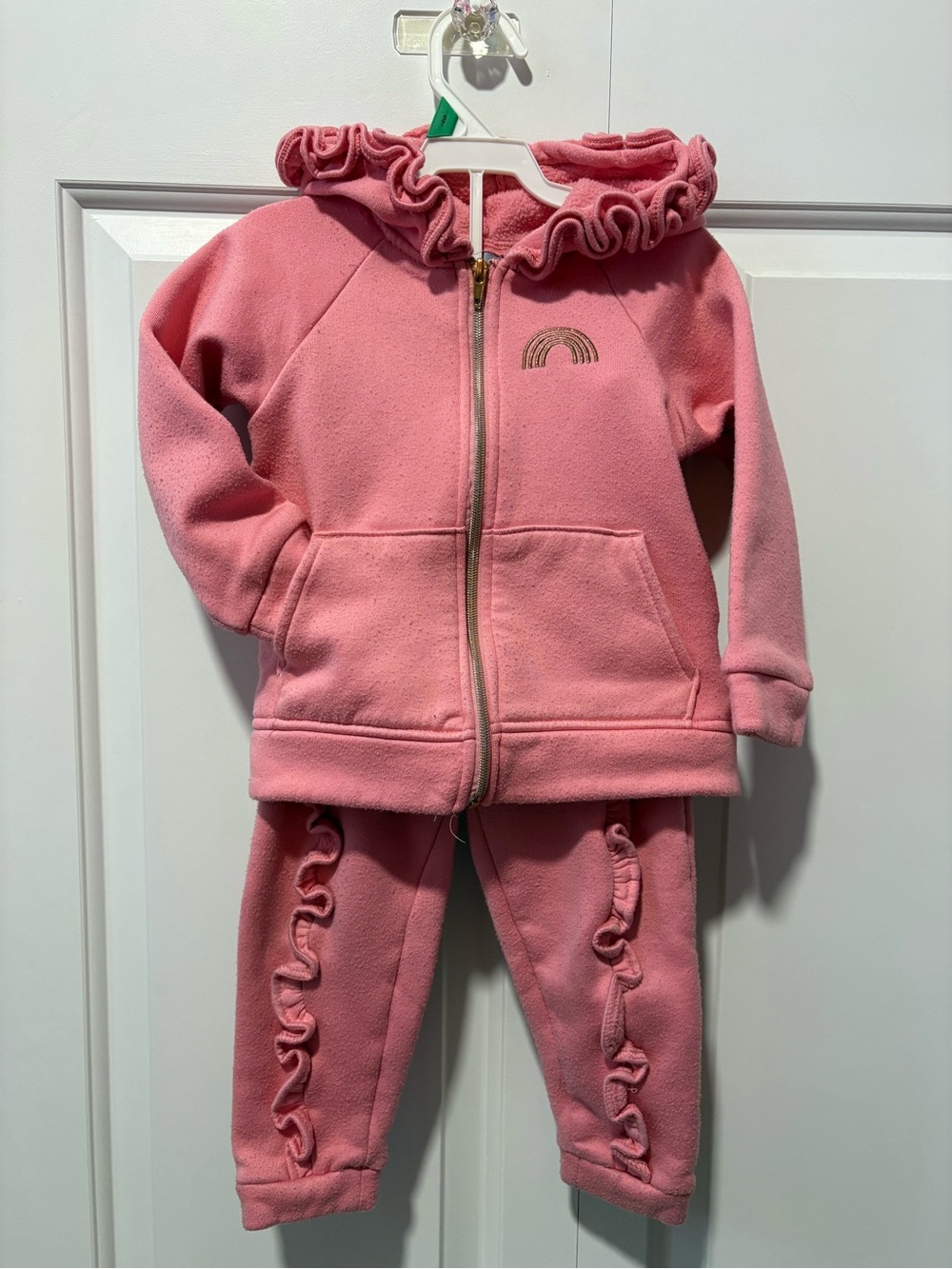 Penelope Mack Pink Ruffle Hoodie & Joggers Set 4T
